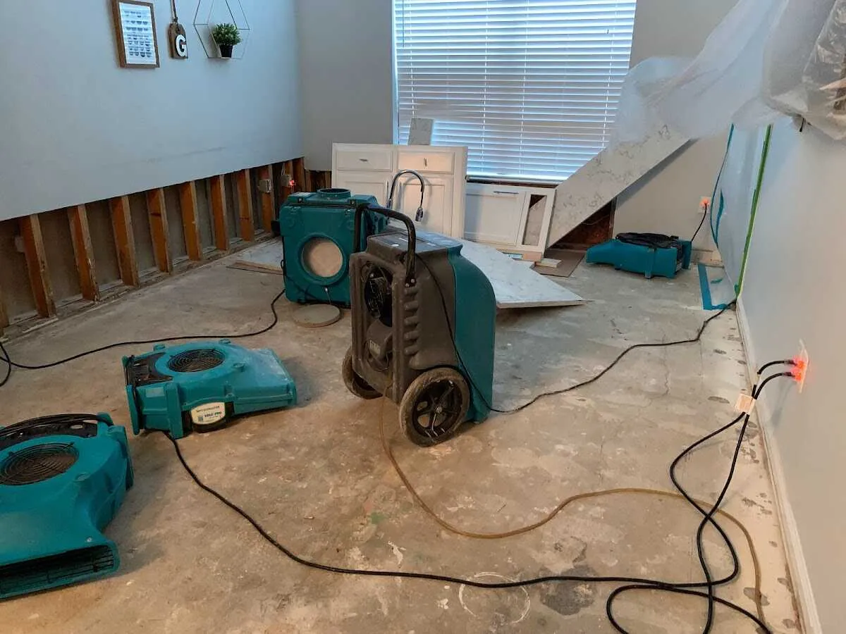 Dehumidifier in flood-cut room for Water Extraction & Removal in Marshfield